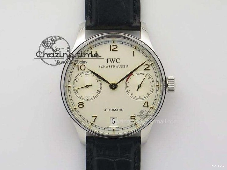 MIROTIME 0331 Unique Portuguese IW3714 Diam ZF V2 1:1 Best Edition Gray Dial On Brown Leather Strap A79350 (Slim Movement) 7250